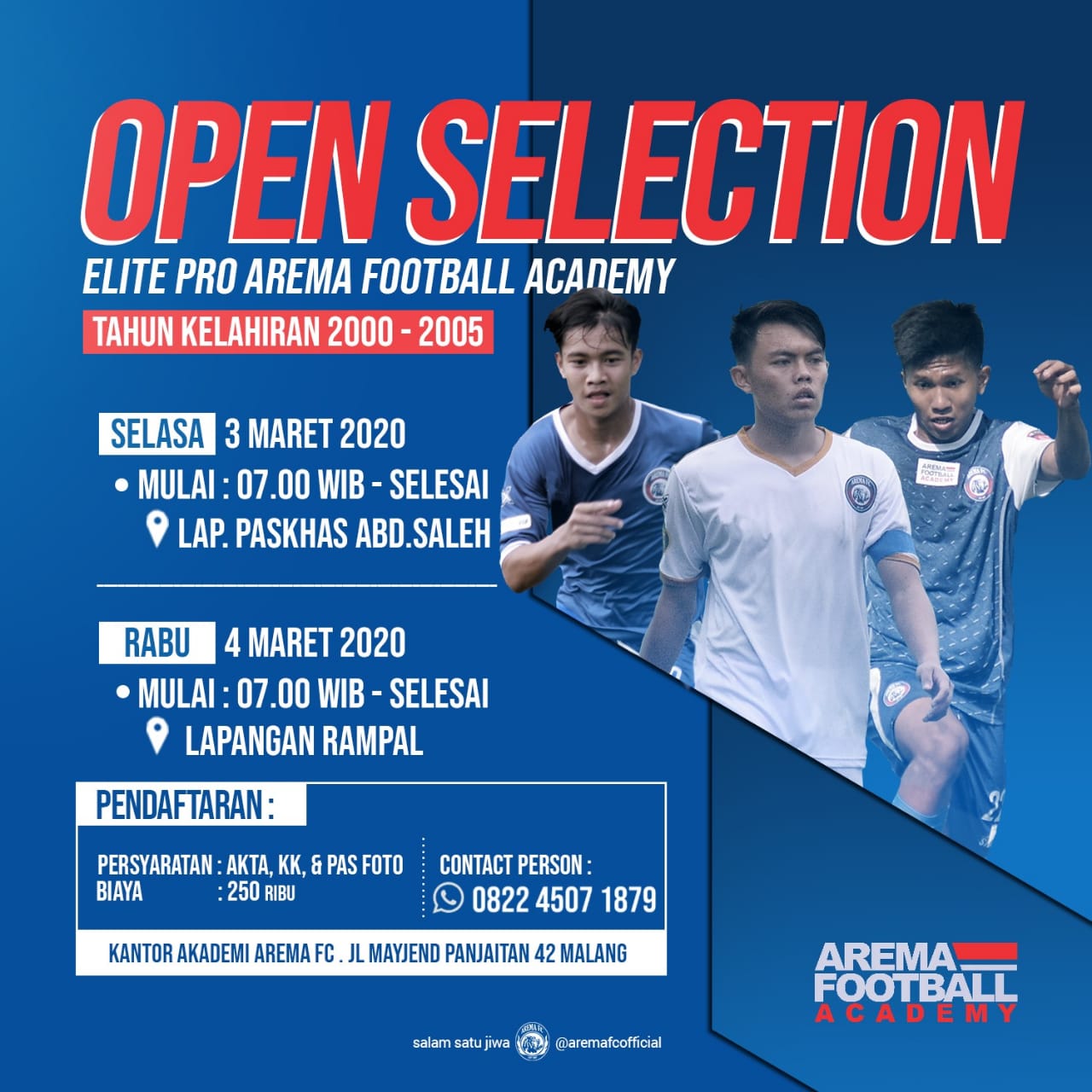 Ingin Jadi Pemain Arema FC? Daftar Sekarang Juga!